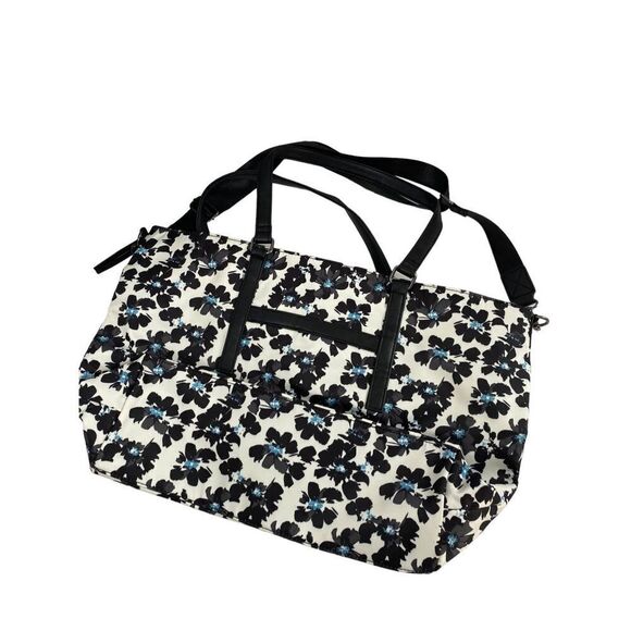 Heathers closet White and black printed tote bag with crossbody strap NWOT - Picture 2 of 6